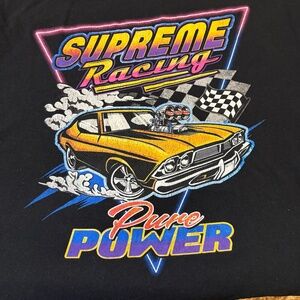 Supreme Racing Shirt Men 2XL Black Cotton DOM Car Lightweight Graphic Casual Tee